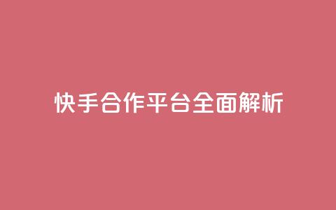 快手KOL合作平台全面解析  第1张