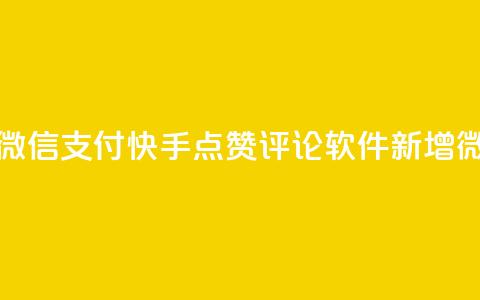 快手点赞评论软件微信支付 - 快手点赞评论软件新增微信支付功能~  第1张