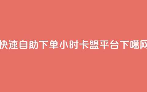 快速自助下单  24小时卡盟平台 第1张