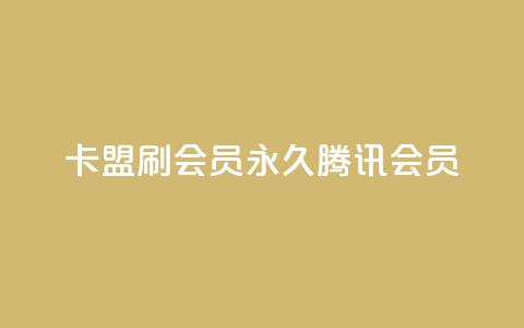 卡盟刷会员永久腾讯会员 - 腾讯会员永久升级：卡盟会员服务专家~  第1张