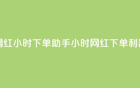 网红24小时下单助手(24小时网红下单利器)  第1张