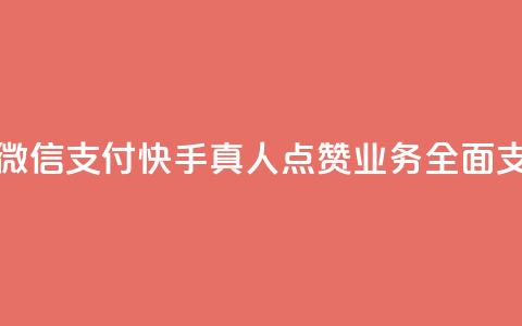 快手真人点赞业务微信支付 - 快手真人点赞业务全面支持微信支付!  第1张