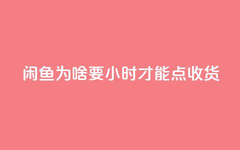 闲鱼为啥要24小时才能点收货,ks24小时免费下单平台 - ks24小时自助业务 冰点卡盟  第1张