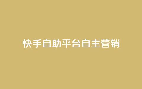 快手自助平台：自主营销  第1张