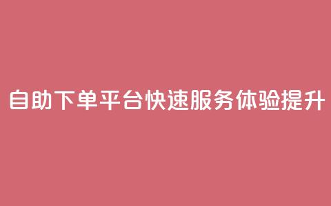 QQ自助下单平台快速服务体验提升  第1张