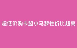 超低价购卡盟小马梦，性价比超高