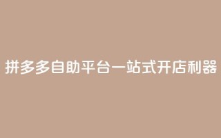 拼多多自助平台，一站式开店利器