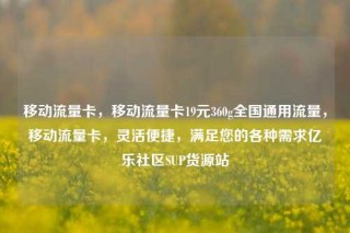 移动流量卡，移动流量卡19元360g全国通用流量，移动流量卡，灵活便捷，满足您的各种需求亿乐社区SUP货源站