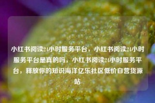 小红书阅读24小时服务平台，小红书阅读24小时服务平台是真的吗，小红书阅读24小时服务平台，释放你的知识海洋亿乐社区低价自营货源站
