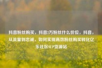 抖音粉丝购买，抖音2万粉丝什么价位，抖音，从流量到忠诚，如何实现高效粉丝购买转化亿乐社区SUP货源站