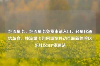 纯流量卡，纯流量卡免费申请入口，轻量化通信革命，纯流量卡如何重塑移动互联新体验亿乐社区SUP货源站