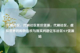 代刷社区，代刷社区低价货源，代刷社区，虚拟世界的购物狂欢与现实问题亿乐社区SUP货源站