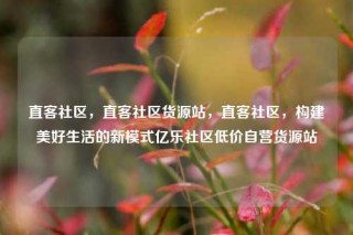 直客社区，直客社区货源站，直客社区，构建美好生活的新模式亿乐社区低价自营货源站