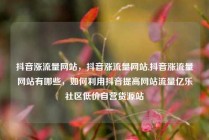 抖音涨流量网站，抖音涨流量网站,抖音涨流量网站有哪些，如何利用抖音提高网站流量亿乐社区低价自营货源站