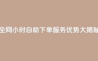 全网24小时自助下单服务优势大揭秘