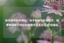 快手购买粉丝网站，快手购物与粉丝经济，探索购买粉丝网站的新模式亿乐社区SUP货源站