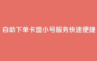 自助下单卡盟小号服务快速便捷