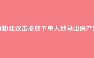抖音粉丝双击播放下单0.01大地马山房产活动,24小时全网最低价 - qq空间说说访问量 - 快手浏览量