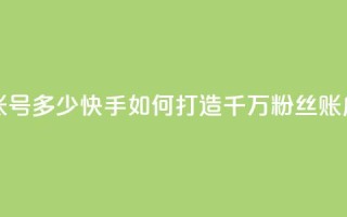 快手一千万粉丝账号多少 - 快手如何打造千万粉丝账户技巧分享~
