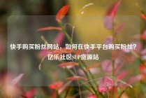 快手购买粉丝网站，如何在快手平台购买粉丝？亿乐社区SUP货源站