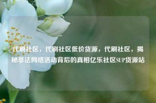 代刷社区，代刷社区低价货源，代刷社区，揭秘非法网络活动背后的真相亿乐社区SUP货源站