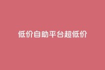 低价自助平台超低价,低价卡密货源网 - 抖音业务平台便宜 - dy24小时自动下单平台