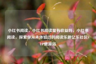 小红书阅读，小红书阅读量有收益吗，小红书阅读，探索你从未体验过的阅读乐趣亿乐社区SUP货源站