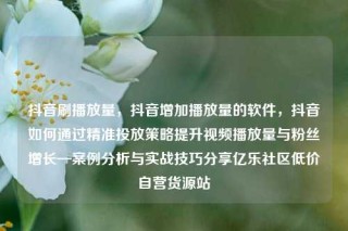 抖音刷播放量，抖音增加播放量的软件，抖音如何通过精准投放策略提升视频播放量与粉丝增长—案例分析与实战技巧分享亿乐社区低价自营货源站