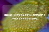抖音涨粉，抖音如何快速涨粉，策略与技巧分享亿乐社区低价自营货源站