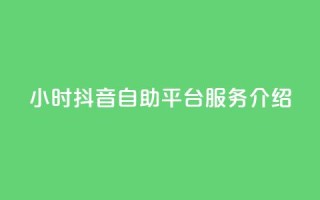 24小时抖音自助平台服务介绍