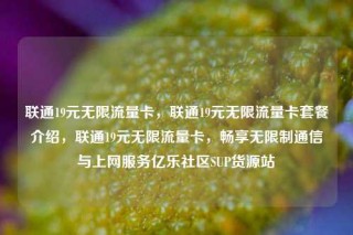 联通19元无限流量卡，联通19元无限流量卡套餐介绍，联通19元无限流量卡，畅享无限制通信与上网服务亿乐社区SUP货源站