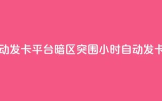 暗区突围卡盟24小时自动发卡平台 - 暗区突围24小时自动发卡服务平台解析！