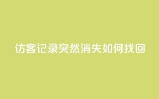 qq访客记录突然消失，如何找回？