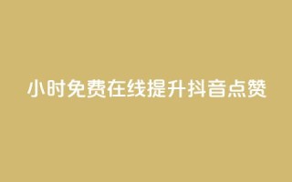 24小时免费在线提升抖音点赞