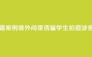 国家安全部披露案例：境外间谍诱骗学生拍摄涉密科研基地照片
