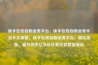 快手在线自助业务平台，快手在线自助业务平台不会掉赞，快手在线自助业务平台，简化流程，提升效率亿乐社区低价自营货源站