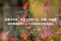 流量卡办理，流量卡办理入口，详解，如何高效办理流量卡？亿乐社区低价自营货源站