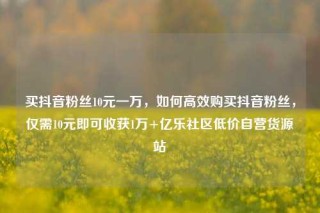 买抖音粉丝10元一万，如何高效购买抖音粉丝，仅需10元即可收获1万+亿乐社区低价自营货源站