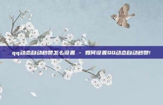 qq动态自动秒赞怎么设置 - 如何设置QQ动态自动秒赞!