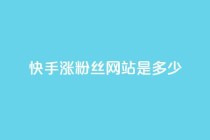 快手涨1000粉丝网站是多少 - 快手快速增加1000个粉丝的方法揭秘!