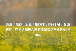 流量卡推荐，流量卡推荐排行榜前十名，全面解析，如何选择最合适的流量卡亿乐社区SUP货源站