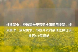 纯流量卡，纯流量卡无号码全国通用流量，纯流量卡，满足需求、节省开支的最佳选择亿乐社区SUP货源站