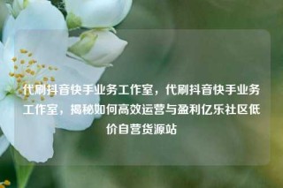 代刷抖音快手业务工作室，代刷抖音快手业务工作室，揭秘如何高效运营与盈利亿乐社区低价自营货源站