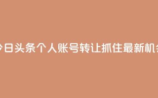 今日头条个人账号转让：抓住最新机会