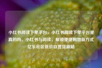 小红书阅读下单平台，小红书阅读下单平台是真的吗，小红书与阅读，解锁便捷购物新方式亿乐社区低价自营货源站