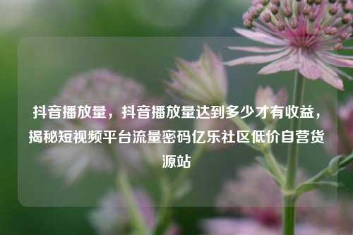 抖音播放量，抖音播放量达到多少才有收益	，揭秘短视频平台流量密码亿乐社区低价自营货源站  第1张