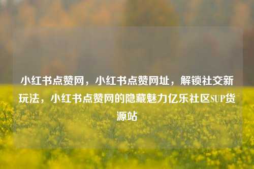 小红书点赞网，小红书点赞网址，解锁社交新玩法	，小红书点赞网的隐藏魅力亿乐社区SUP货源站  第1张