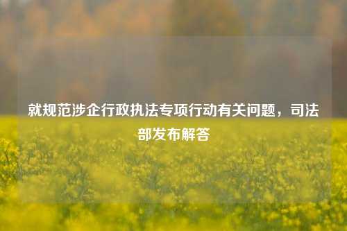就规范涉企行政执法专项行动有关问题，司法部发布解答  第1张