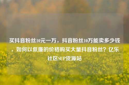 买抖音粉丝10元一万，抖音粉丝10万能卖多少钱	，如何以低廉的价格购买大量抖音粉丝？亿乐社区SUP货源站  第1张