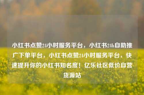 小红书点赞24小时服务平台，小红书24h自助推广下单平台，小红书点赞24小时服务平台	，快速提升你的小红书知名度！亿乐社区低价自营货源站  第1张